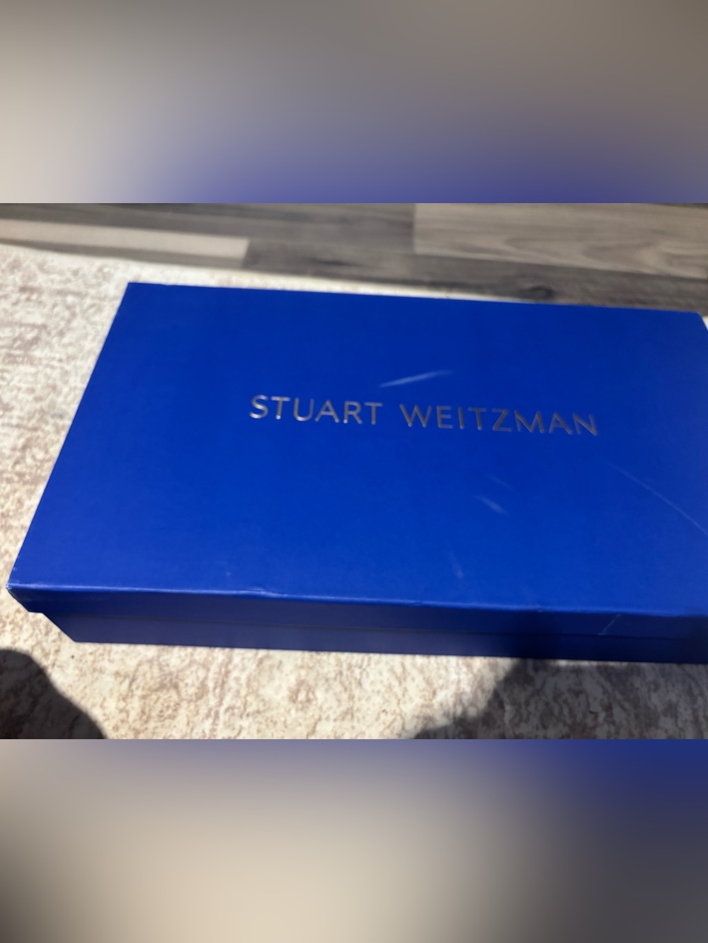 Stuart Weitzman Cobalt Blue Shoe Box with Gold Logo - Picture 2 of 6